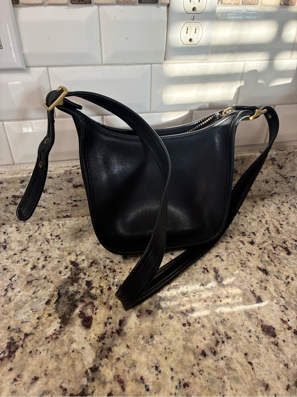 Coach Vintage Janice Legacy Bag in black glovetanned leather